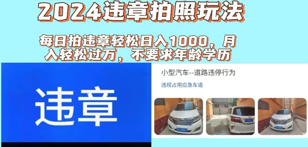 （11743期）2024违章拍照新玩法，推广躺赚+拍照赚钱双模式，日入1000+-屈原聊项目