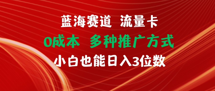 （11768期）蓝海赛道 流量卡 0成本 小白也能日入三位数-屈原聊项目