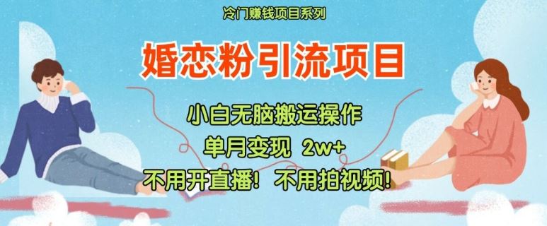 小红书婚恋粉引流，不用开直播，不用拍视频，不用做交付【揭秘】-屈原聊项目