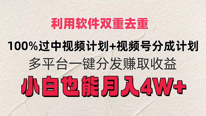 （11862期）利用软件双重去重，100%过中视频+视频号分成计划小白也可以月入4W+-屈原聊项目
