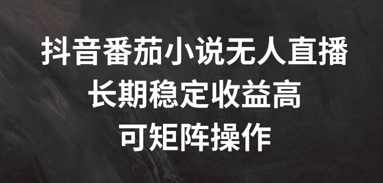 抖音番茄小说无人直播，长期稳定收益高，可矩阵操作【揭秘】-屈原聊项目