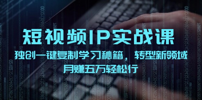短视频IP实战课，独创一键复制学习秘籍，转战新领域，月赚五万轻松行-屈原聊项目