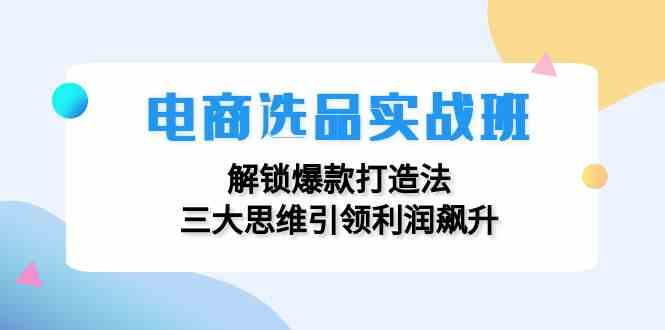 电商选品实战班：解锁爆款打造法，三大思维引领利润飙升-屈原聊项目