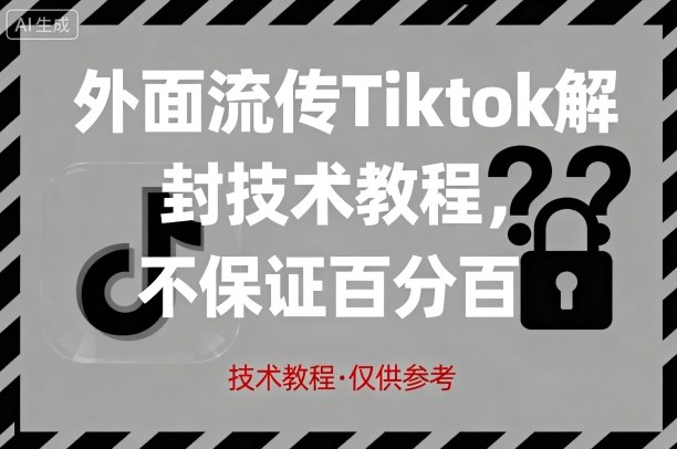 外面流传Tiktok解封技术教程，不保证百分百，具体自测-屈原聊项目
