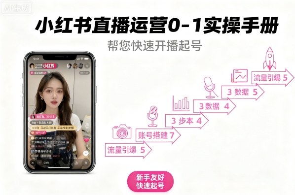 小红书直播运营0-1实操手册，帮您快速开播起号-屈原聊项目