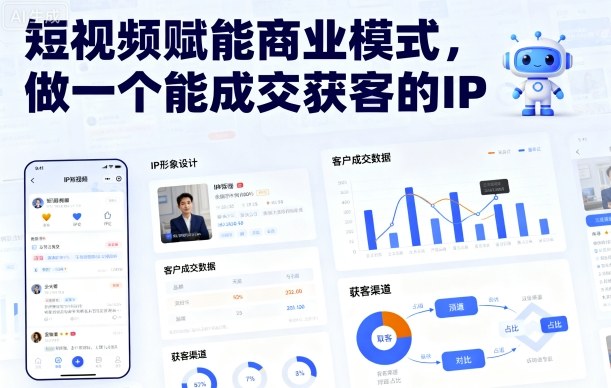 短视频赋能商业模式，做一个能成交获客的IP-屈原聊项目