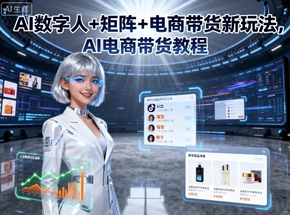 AI数字人+矩阵+电商带货新玩法，AI电商带货教程-屈原聊项目