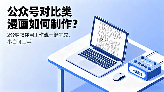 公众号对比类漫画如何制作？2分钟教你用工作流一键生成，小白可上手-屈原聊项目
