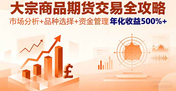 大宗商品期货交易全攻略，市场分析+品种选择+资金管理，年化收益500%+-屈原聊项目