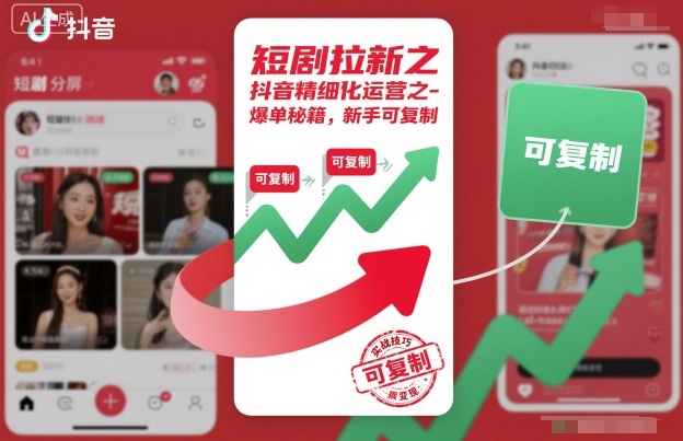 短剧拉新之抖音精细化运营之爆单秘籍，新手可复制-屈原聊项目