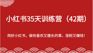 小红书35天训练营(42期)-用好小红书,做你喜欢又擅长的事,涨粉又赚钱!-屈原聊项目