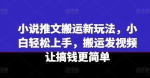 小说推文搬运新玩法,小白轻松上手,搬运发视频让搞钱更简单-屈原聊项目