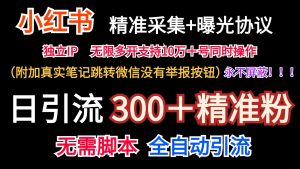 小红薯精准采集＋无限曝光＋真实笔记跳转微信，永不屏蔽（日引300＋精准粉）-屈原聊项目