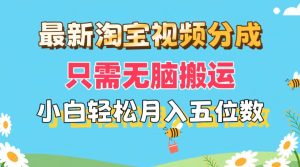（11744期）最新淘宝视频分成，只需无脑搬运，小白也能轻松月入五位数，可矩阵批量…-屈原聊项目