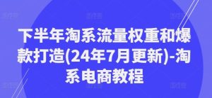 下半年淘系流量权重和爆款打造(24年7月更新)-淘系电商教程-屈原聊项目