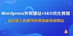 WordPress外贸建站+SEO优化教程,从0到1搭建可获得询盘外贸网站(57节课)-屈原聊项目