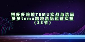 (11934期)拼多多跨境TEMU实战与选品,多多temu跨境选品运营实操(33节)-屈原聊项目