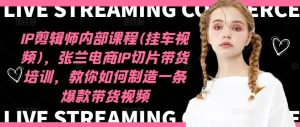 IP剪辑师内部课程(挂车视频)，张兰电商IP切片带货培训，教你如何制造一条爆款带货视频-屈原聊项目
