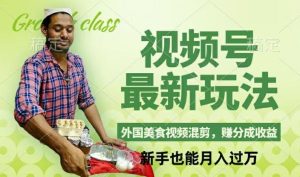 视频号新玩法,外国美食视频混剪,撸分成计划收益,视频制作简单,轻松月入过万【揭秘】-屈原聊项目