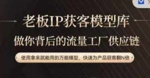 老板IP流量供应链，动作越少，账号越好，使用拿来就能用的万能模型，快速为产品获客翻N倍-屈原聊项目