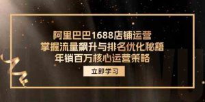 阿里巴巴1688店铺运营，掌握流量飙升与排名优化秘籍 年销百万核心运营策略-屈原聊项目