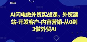 AI闪电做外贸实战课,外贸建站-开发客户-内容营销-从0到3做外贸AI(更新)-屈原聊项目