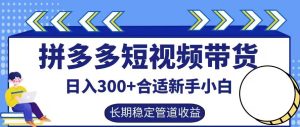 拼多多短视频带货日入300+有长期稳定被动收益,合适新手小白【揭秘】-屈原聊项目