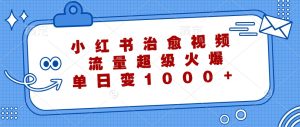 小红书治愈视频，流量超级火爆，单日变现1000+-屈原聊项目