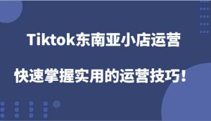 Tiktok东南亚小店运营，快速掌握实用的运营技巧！-屈原聊项目