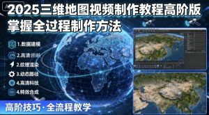 2025三维地图视频制作教程高阶版，掌握全过程制作方法-屈原聊项目