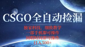 CSGO自动捡漏项目，最新独家玩法，不用挂机不用玩游戏，一个手机即可操…-屈原聊项目