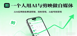 一个人用AI与剪映做自媒体，从AI应用到各赛道剪辑、涨粉变现，从起号到变现-屈原聊项目