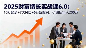 2025财富增长实战课6.0：10万起步+7大风口+6行业案例，小团队年入200万-屈原聊项目