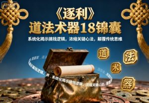 《逐利》道法术器18锦囊，系统化揭示搞钱逻辑，浓缩关键心法，颠覆传统思维-屈原聊项目