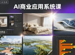 AI商业应用系统课，室内-软装-建筑-景观，智能设计+效果图+动画画实战-屈原聊项目