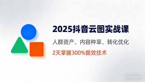 2025抖音云图实战课,人群资产、内容种草、转化优化,2天掌握300%提效技术-屈原聊项目