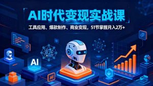 AI时代全场景实战课，工具应用、爆款制作、商业变现，51节掌握月入2万+-屈原聊项目