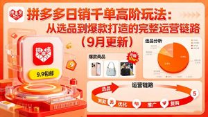 拼多多日销千单高阶玩法：从选品到爆款打造的完整运营链路(9月更新-屈原聊项目