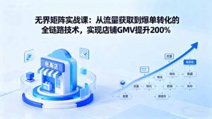 无界矩阵实战课：从流量获取到爆单转化的全链路技术，实现店铺GMV提升200%-屈原聊项目