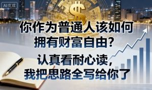 付费文章：你作为普通人该如何拥有财富自由？认真看耐心读，我把思路全写给你了-屈原聊项目