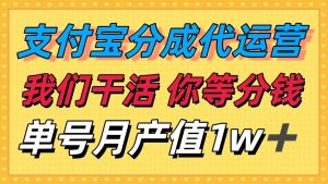 十月最强捡钱项目,支付宝分成代运营,我们干活,你等着分钱!单号月产…-屈原聊项目