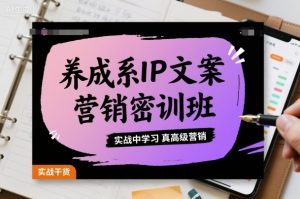 养成系IP文案营销密训班,实战中学习真高级营销-屈原聊项目