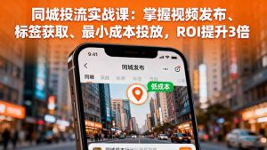 同城投流实战课：掌握视频发布、标签获取、最小成本投放，ROI提升3倍-屈原聊项目