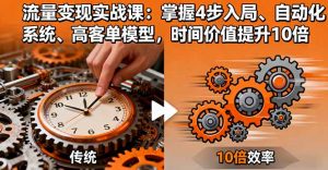 流量变现实战课:掌握4步入局、自动化系统、高客单模型,时间价值提升10倍-屈原聊项目