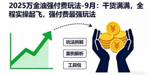 2025万金油强付费玩法-9月：干货满满，全程实操起飞，强付费最强玩法-屈原聊项目