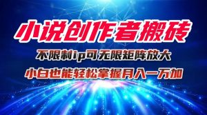 小说创作者搬砖玩法，不限制IP简单无脑 可矩阵无限放大小白也能实现轻…-屈原聊项目