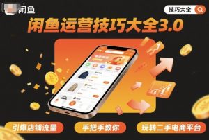闲鱼运营技巧大全3.0，引爆店铺流量，手把手教你玩转二手电商平台-屈原聊项目