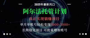 阿尔法托管计划 单账号月入3000-5000，长期稳定项目，新手小白轻松上手-屈原聊项目