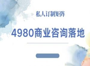 4980商业咨询师落地课程-ip运营高客单教程-屈原聊项目