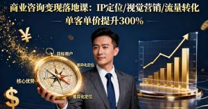 商业咨询变现落地课：IP定位/视觉营销/流量转化，单客单价提升300%-屈原聊项目